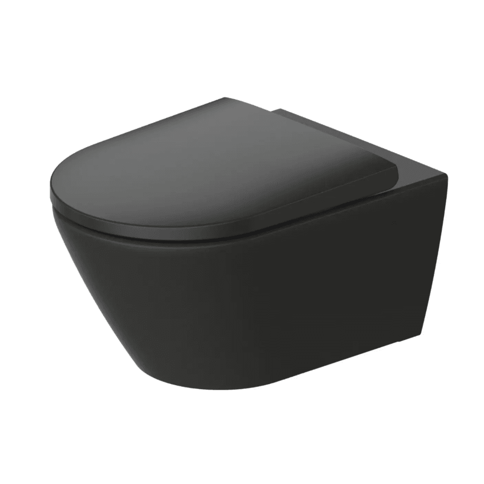 Pack WC Suspendu Noir D-Neo Rimless avec Abattant Soft Close