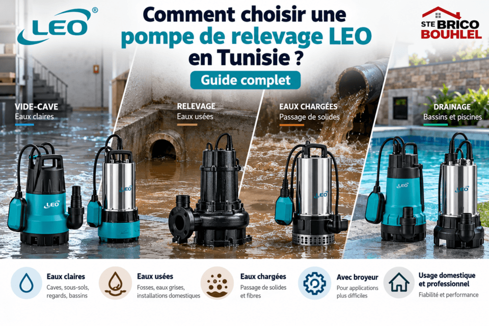 Comment choisir une pompe de relevage LEO en Tunisie Guide complet