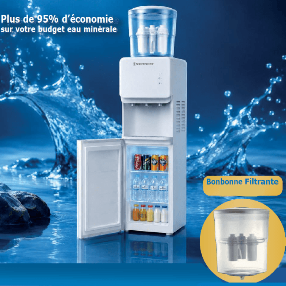 Fontaine à Eau Filtrante Chaude et Froide avec Frigo Bar